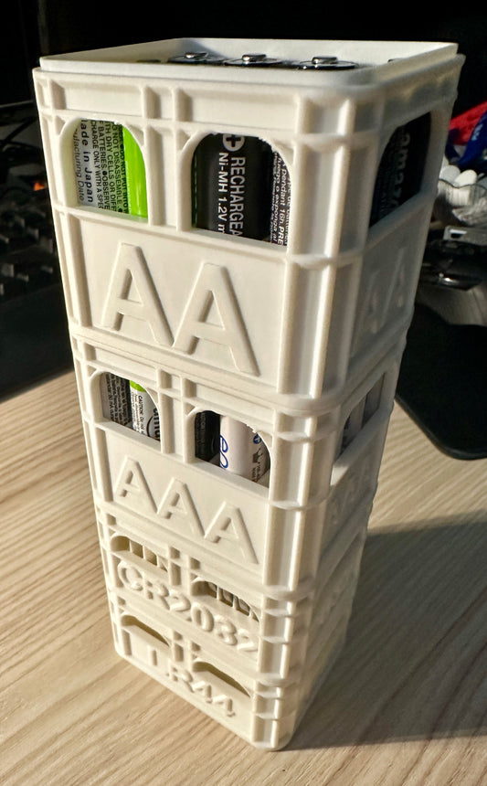 Batterie Aufbewahrung Box für verschiedene Batterie Typen - Bierkasten Style